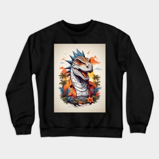 Tropical Dinosaur AI Art Crewneck Sweatshirt